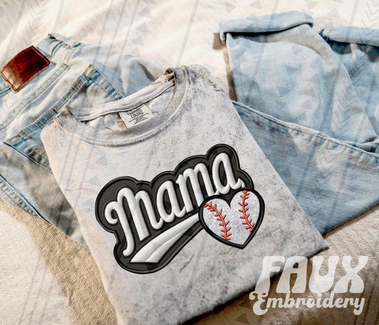 Baseball mama comfort color tee