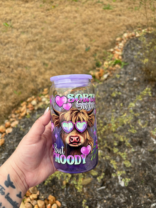 Cow Moody glass can