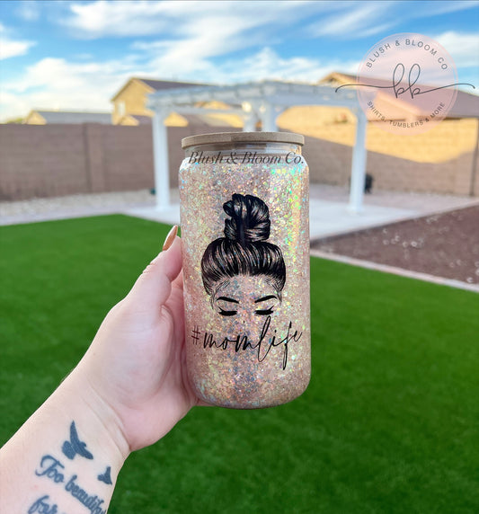 Mom life glitter snow globe